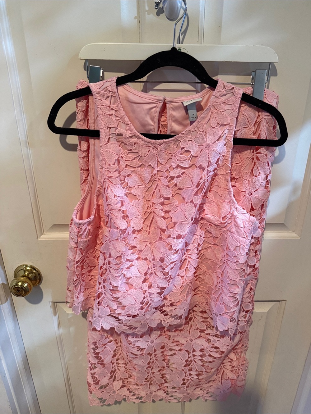 a new day Pink Floral lace skirt and top